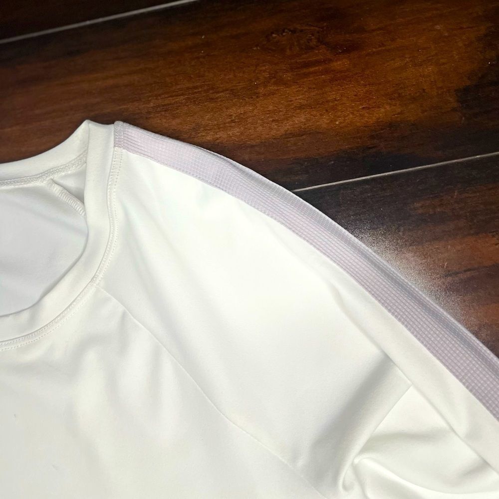 NWT Fabletics Cashel Adjustable Long Sleeve White and Purple Shirt Jacket Size M - Picture 7 of 15